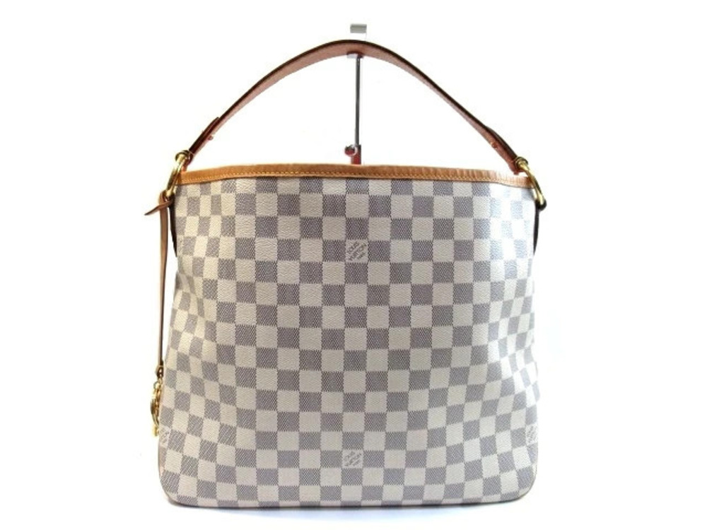 LOUIS VUITTON Bag Delightful Shoulder Damier Azur White Rose Pink